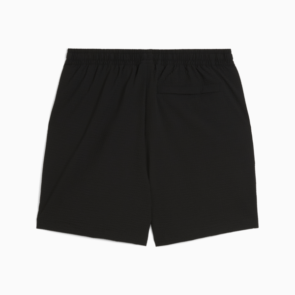 WARDROBE Essentials Seersucker Relaxed Shorts 6" Men, PUMA Black, large-MEX