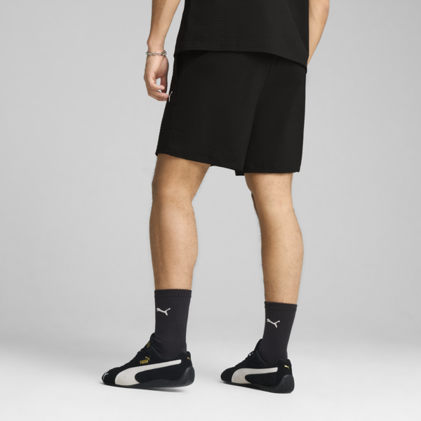 WARDROBE Essentials Seersucker Relaxed Shorts 6" Men, PUMA Black, large-MEX