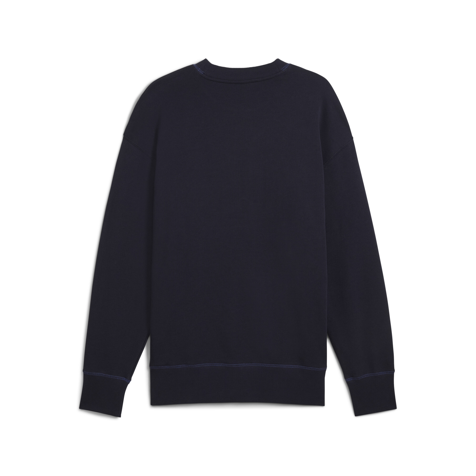 PUMA PREMIUM ESS Relaxed uniseks trui met ronde hals en opdruk, Blauw