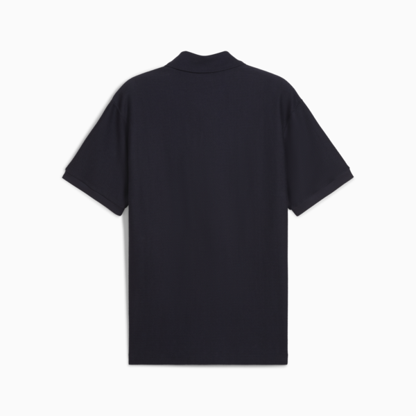 Playera polo holgada Premium Essentials Jacquard, New Navy, large-MEX