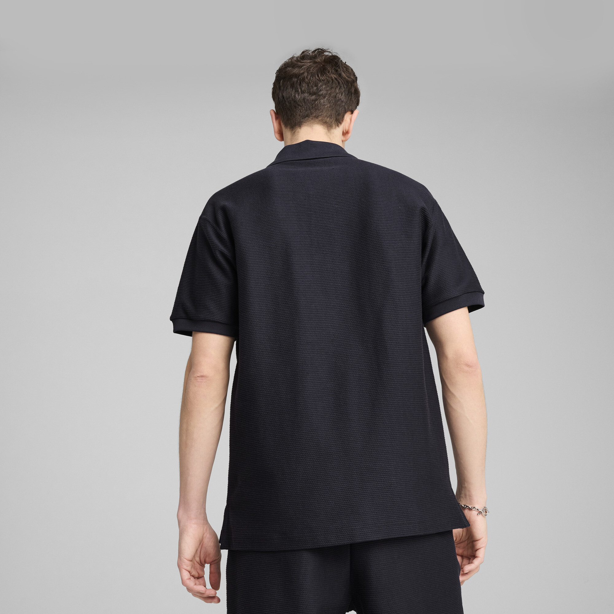 PUMA PREMIUM ESS Relaxed Jacquard uniseks polo, Blauw, Maat XXS thumbnail 5