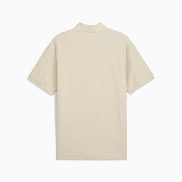 Playera polo holgada Premium Essentials Jacquard, Alpine Snow, large-MEX