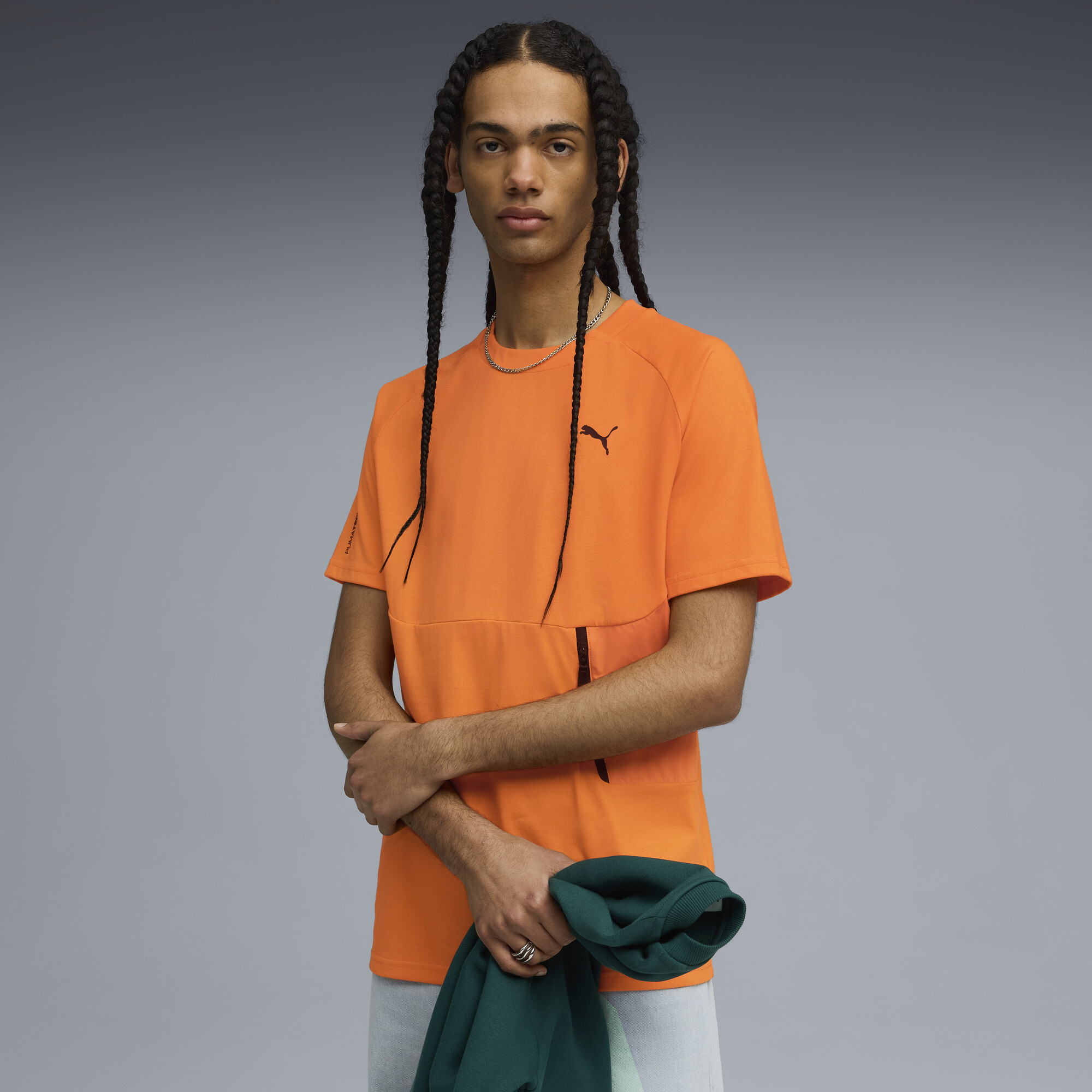 Puma Tech Men's Pocket T-shirt In Orange