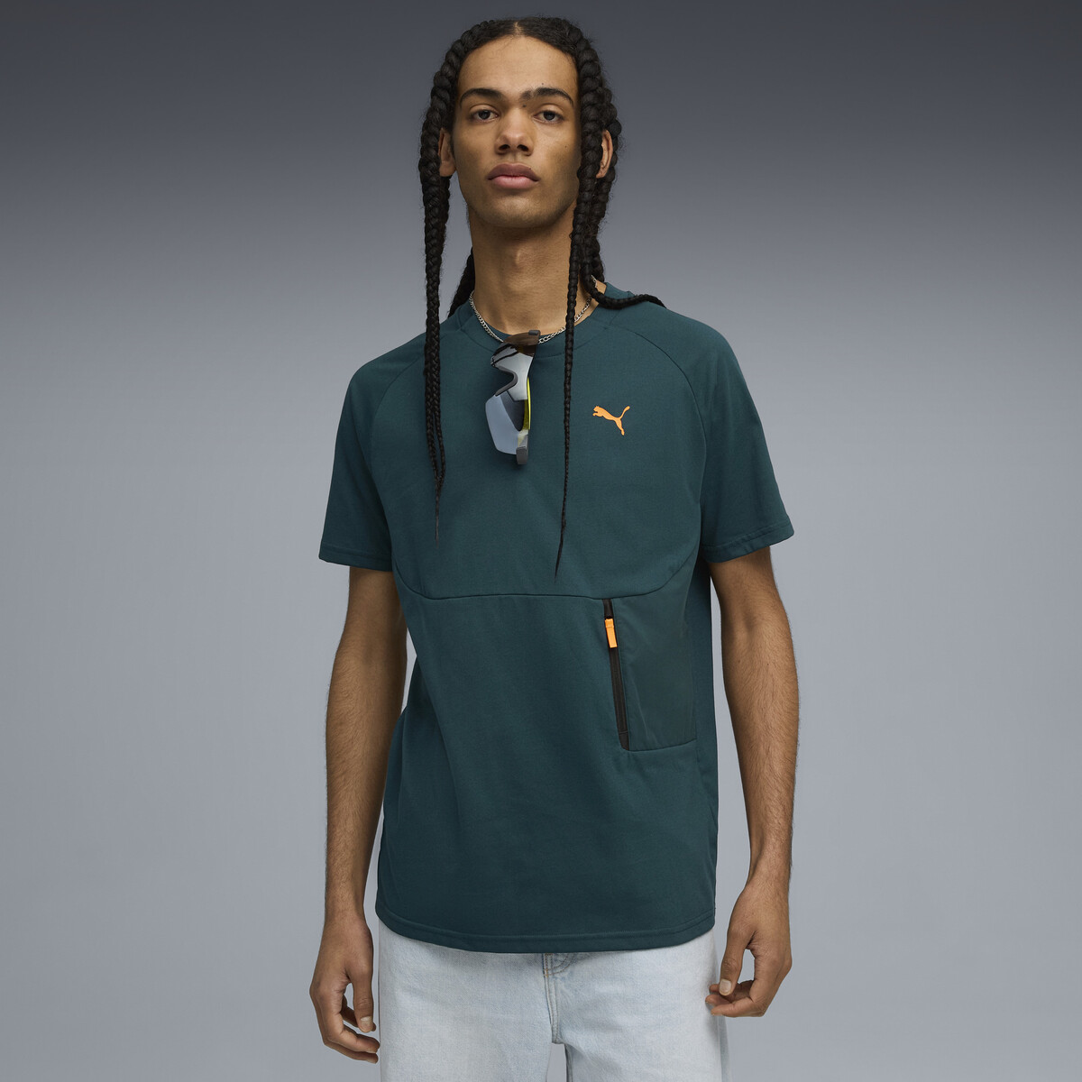 PUMATECH Pocket T-Shirt Men in Green Terrain, XS
