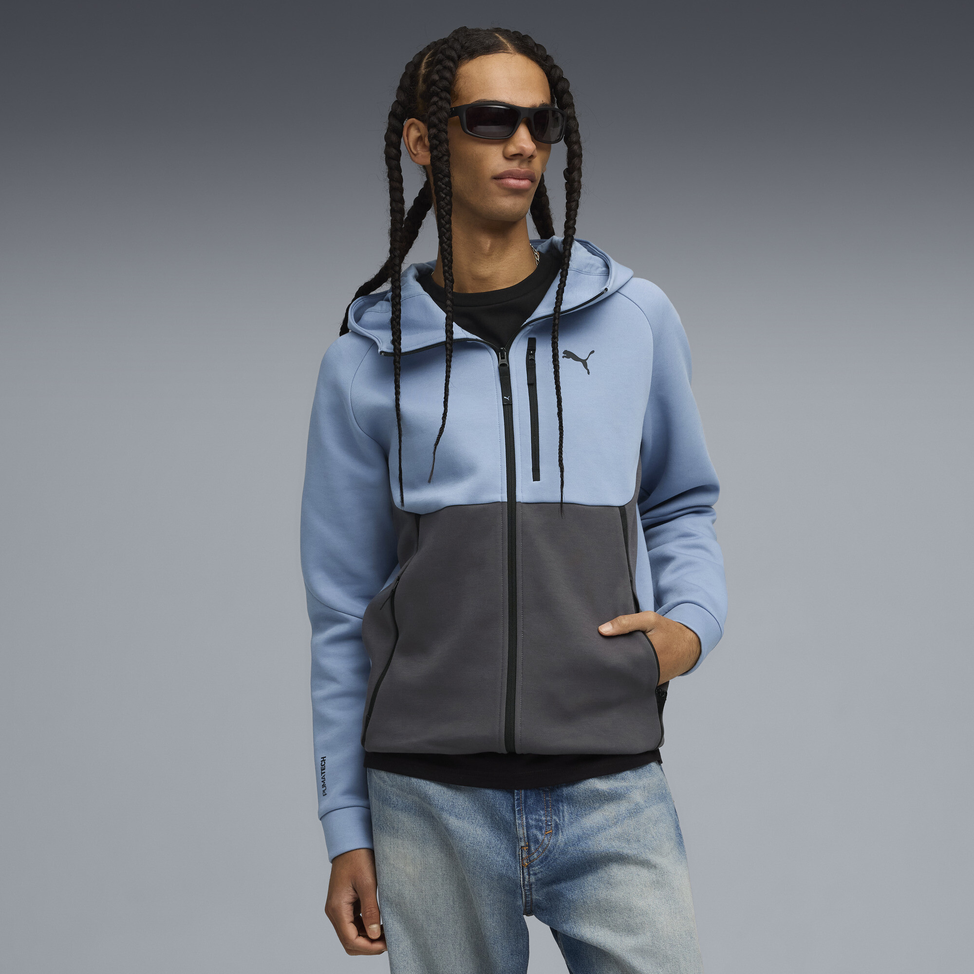 Кофта PUMATECH Full-Zip Hoodie Men | Колір: Синій | Cool Blue