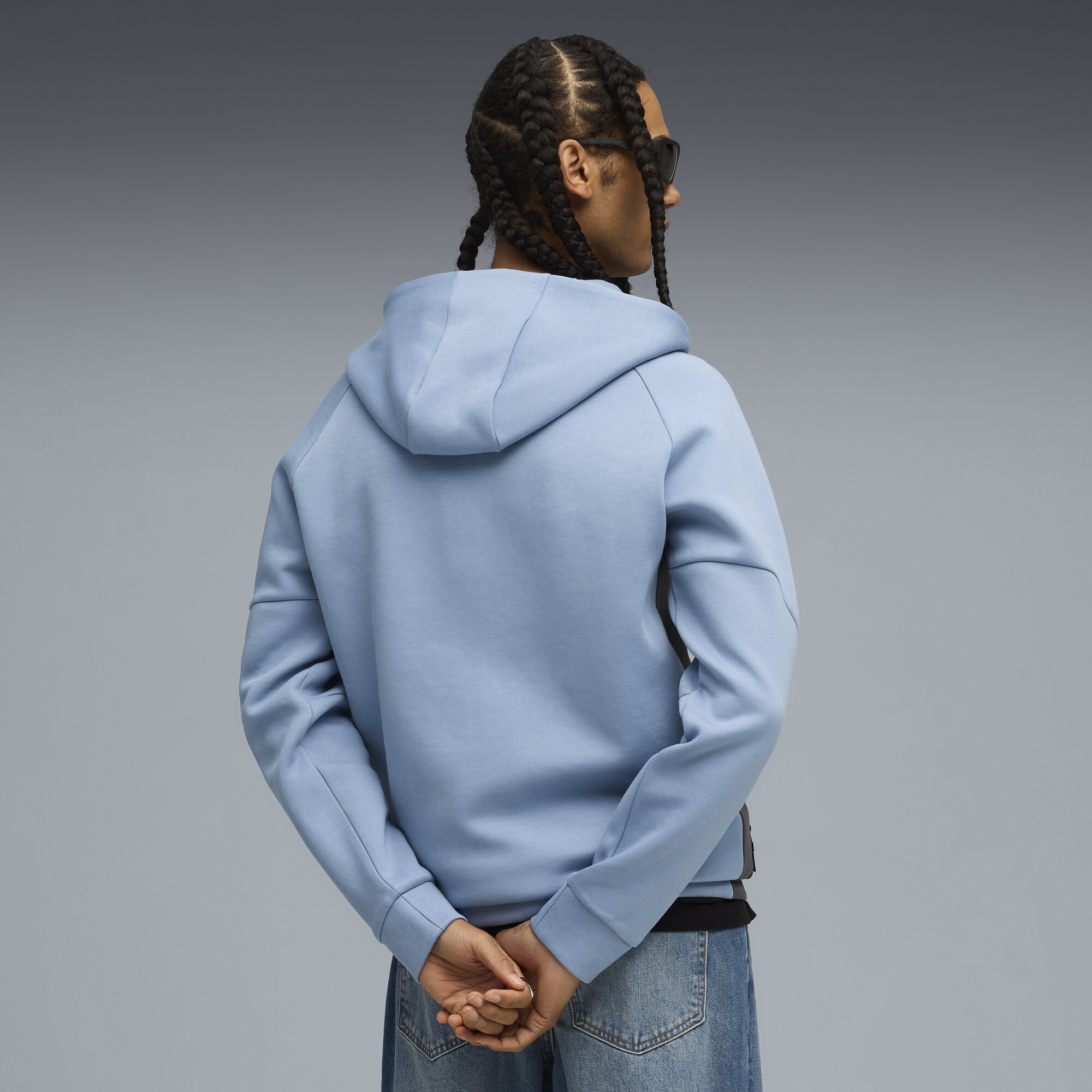 PUMATECH hoodie met rits voor Heren, Blauw/Grijs, Maat M thumbnail 5