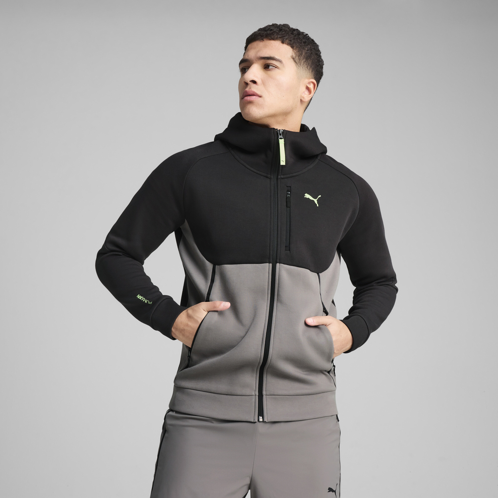 Кофта PUMATECH Full-Zip Hoodie Men | Цвет: Серый | Cast Iron