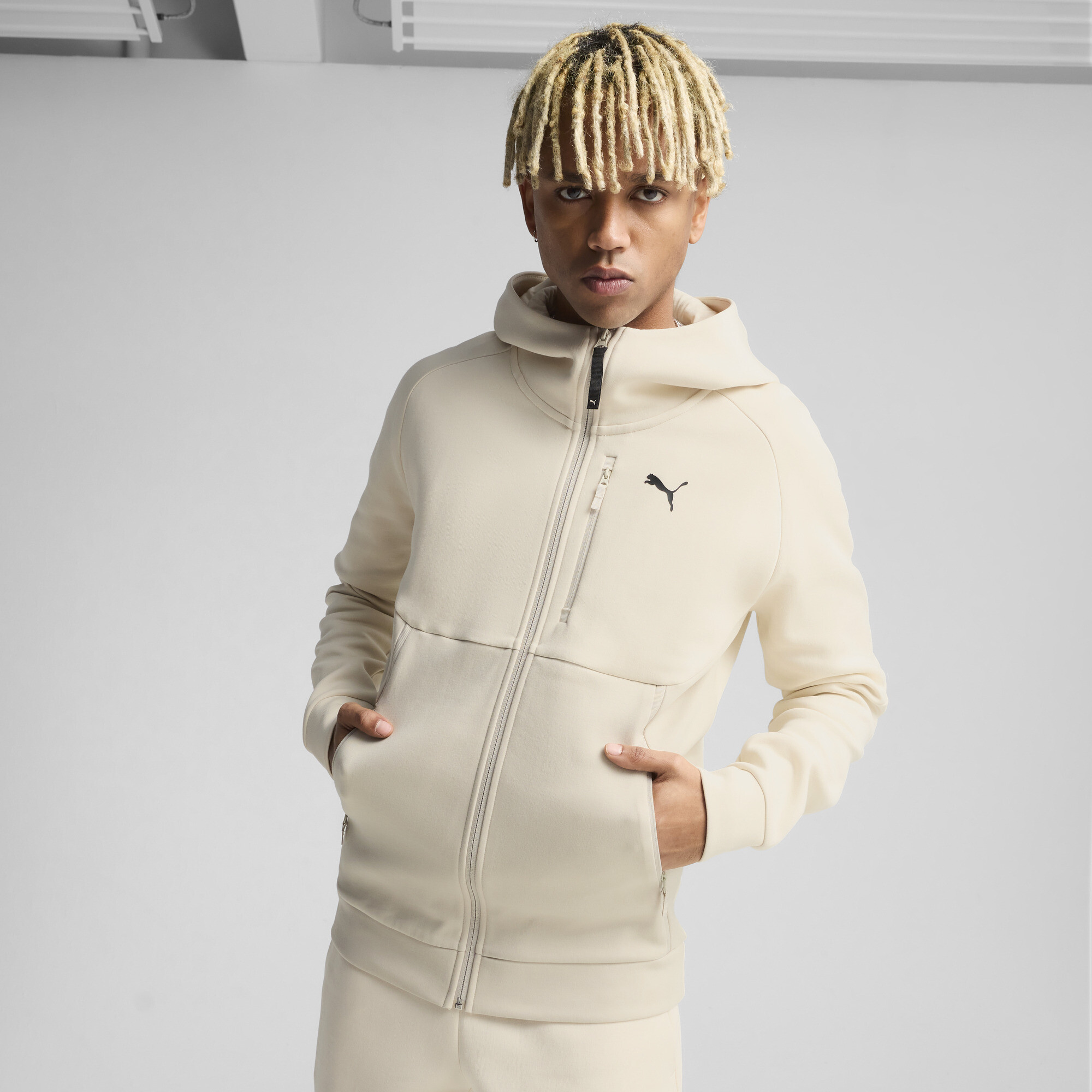 Кофта PUMATECH Full-Zip Hoodie Men | Цвет: Белый | Alpine Snow