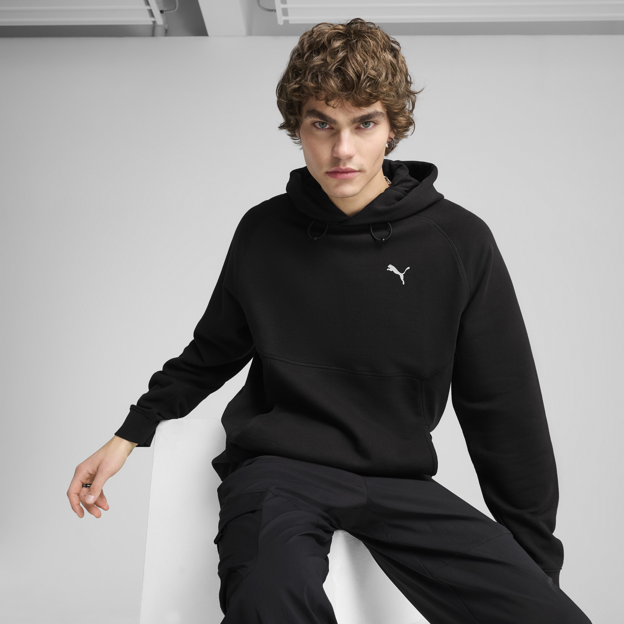 PumaTECH DELTAKNIT Relaxed Hoodie Herren | Mit Plain | Black | Größe: M