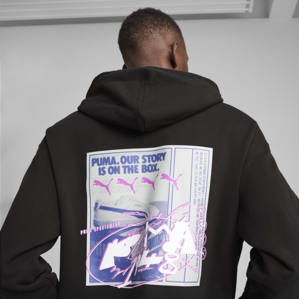 FUTURE.PUMA.ARCHIVE Relaxed Graphic Hoodie Unisex, PUMA Black, large-ZAF
