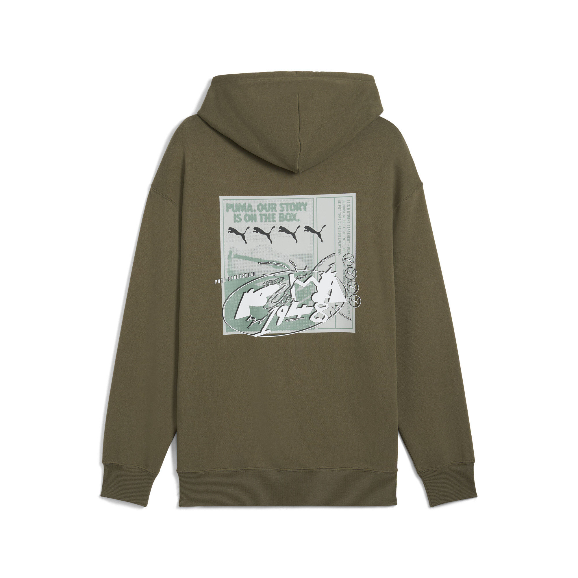 FUTURE.PUMA.ARCHIVE relaxte hoodie met print uniseks, Groen, Maat S