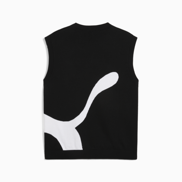 FUTURE.PUMA.ARCHIVE Relaxed Graphic Knitted Vest Unisex, PUMA Black, large-ZAF