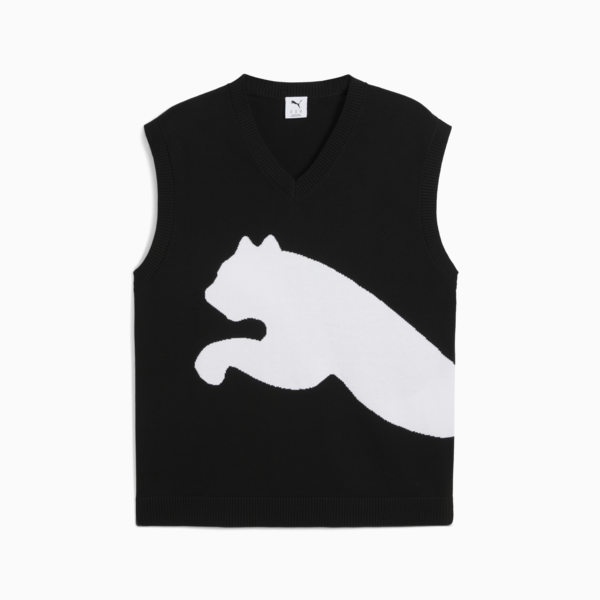 FUTURE.PUMA.ARCHIVE Relaxed Graphic Knitted Vest Unisex, PUMA Black, large-ZAF