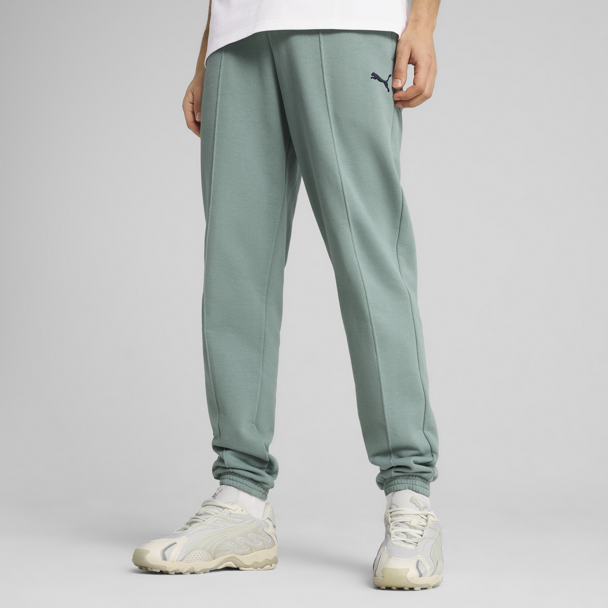 Puma Wardrobe Essentials Jogginghose Herren | Mit Plain | Green Moon | Größe: L