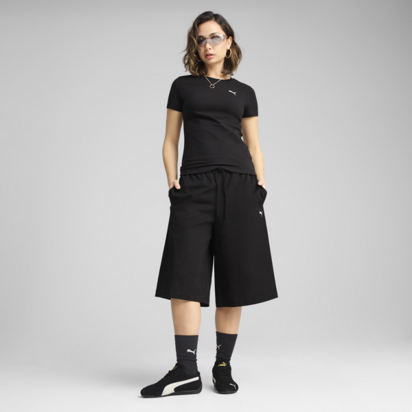 Essentials Slim Tee Women, PUMA Black, large-ZAF