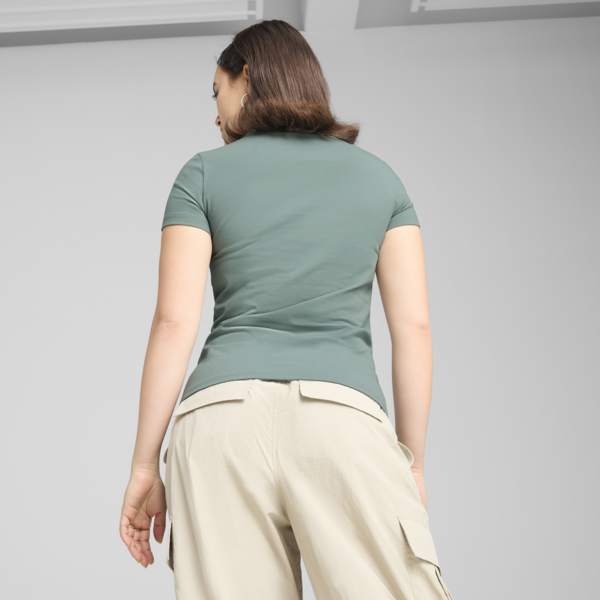 Essentials Slim Tee Women, Green Moon, large-MEX