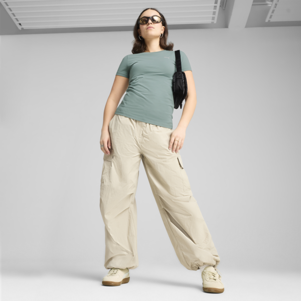 Essentials Slim Tee Women, Green Moon, large-MEX