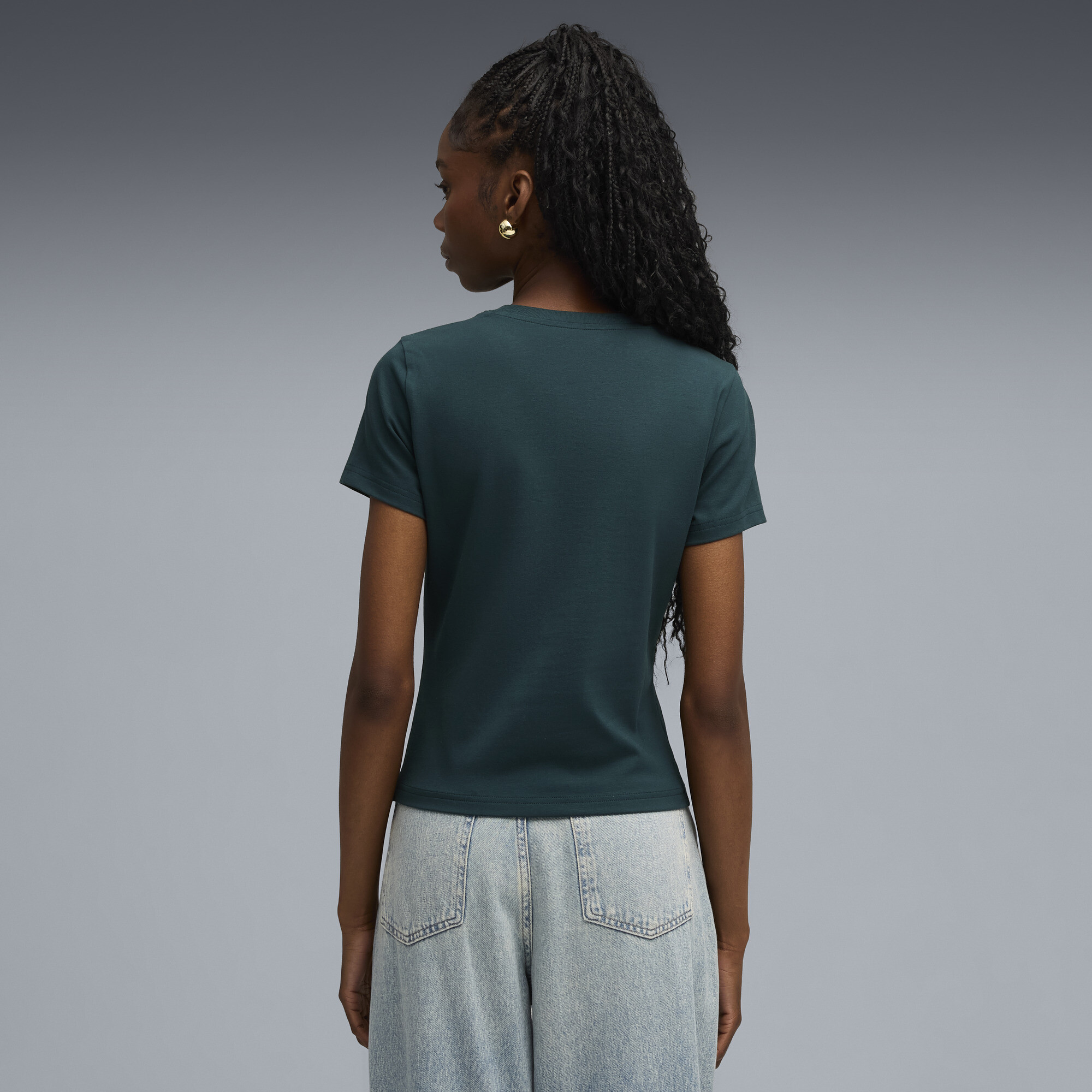 PUMA Essentials Slim T-shirt voor Dames, Groen, Maat S thumbnail 5