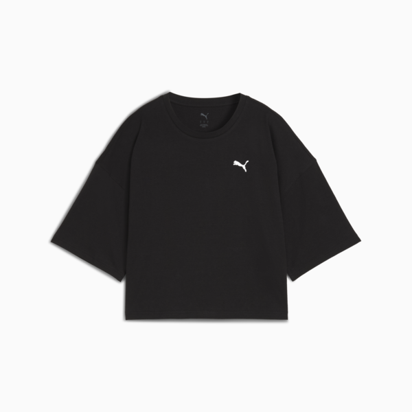 WARDROBE ESS Oversized Short Tee Women, PUMA Black, large-MEX