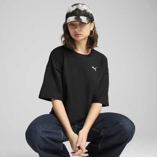 WARDROBE ESS Oversized Short Tee Women, PUMA Black, large-MEX