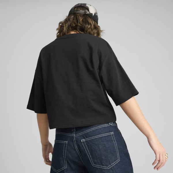 WARDROBE ESS Oversized Short Tee Women, PUMA Black, large-MEX