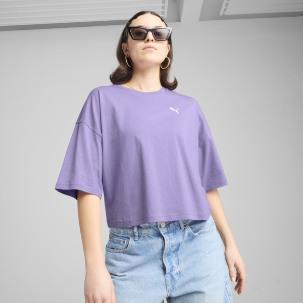 Playera corta WARDROBE Essentials para mujer, Lavender Alert, large-MEX