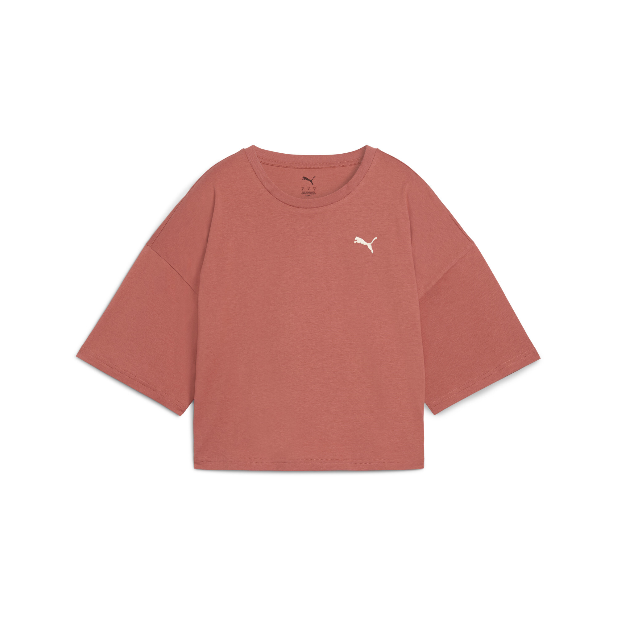 PUMA WARDROBE ESS oversized kort T-shirt voor Dames, Rood, Maat XS thumbnail 3
