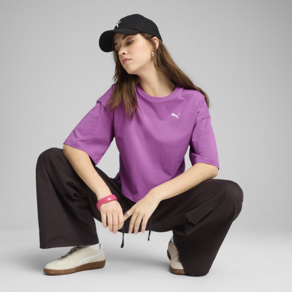 WARDROBE ESS Oversized Short Tee Women, Wild Berry, large-MEX