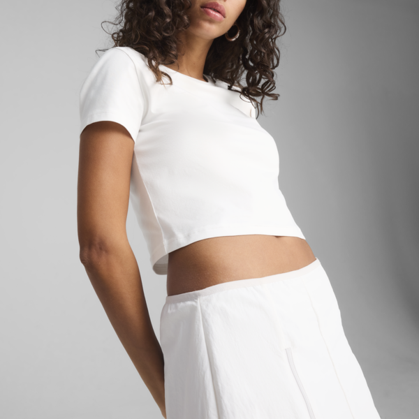 WARDROBE Essentials Baby Tee Women, PUMA White, large-MEX