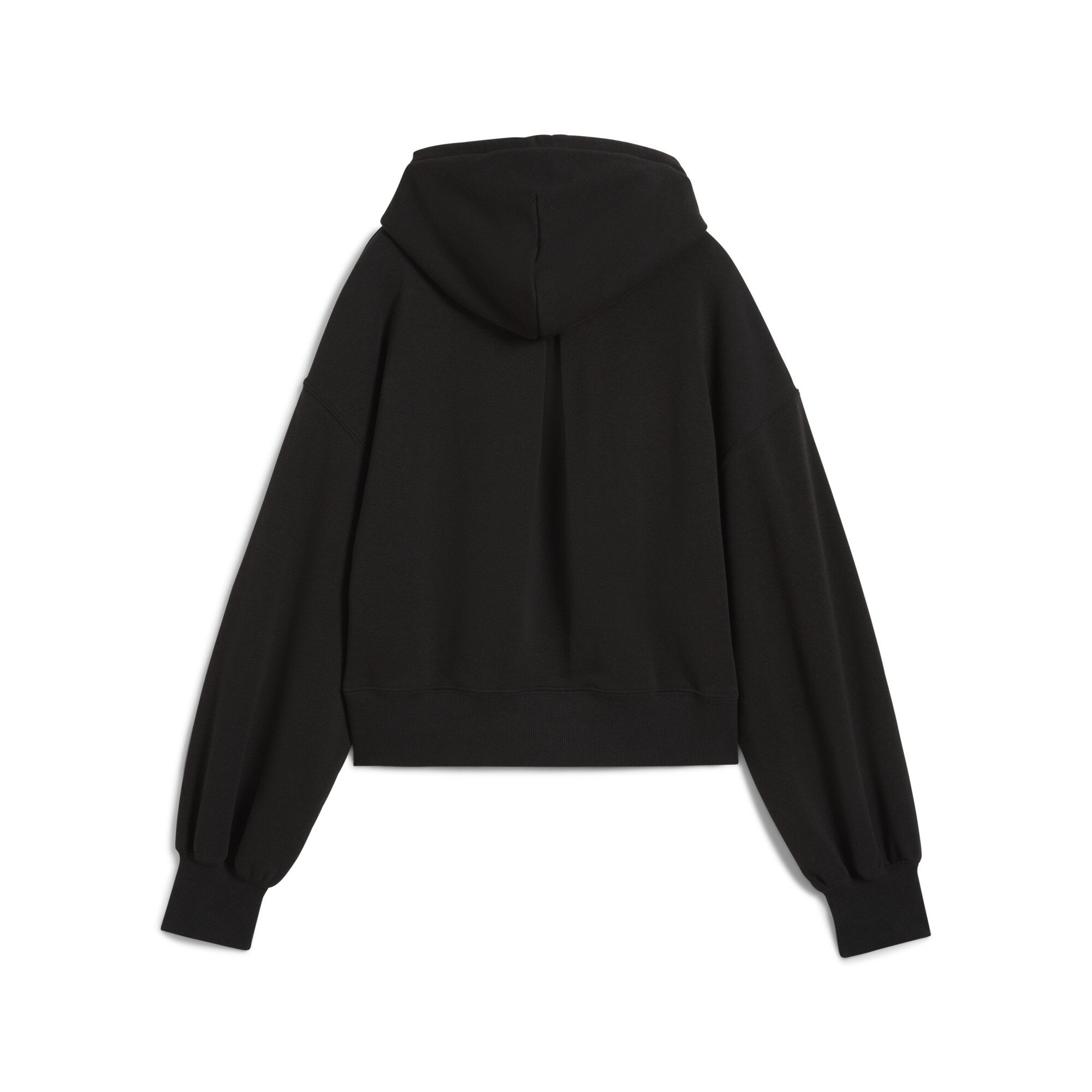 WARDROBE ESS relaxed cropped hoodie voor Dames, Zwart, Maat XXL | PUMA