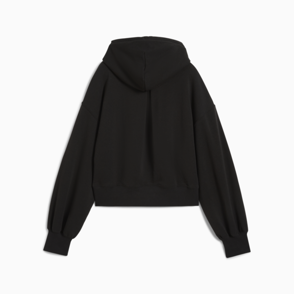 WARDROBE Essentials Relaxed Cropped Hoodie Women, PUMA Black, large-ZAF