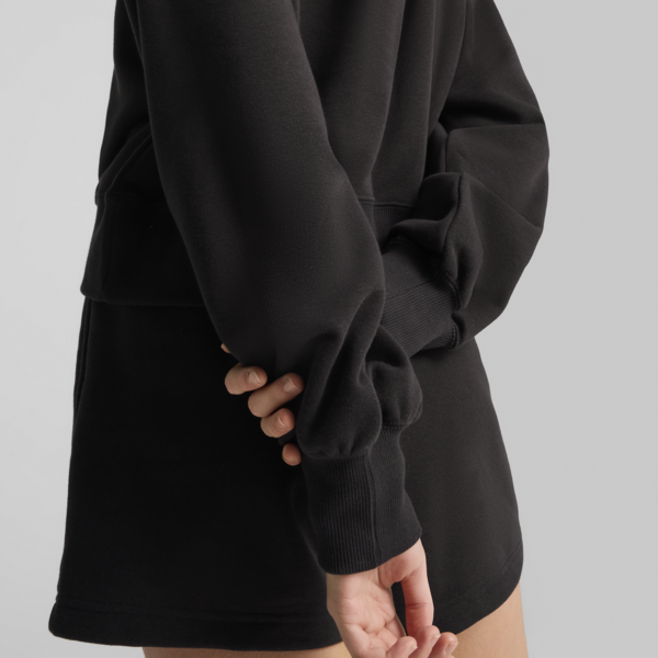 WARDROBE Essentials Relaxed Cropped Hoodie Women, PUMA Black, large-ZAF