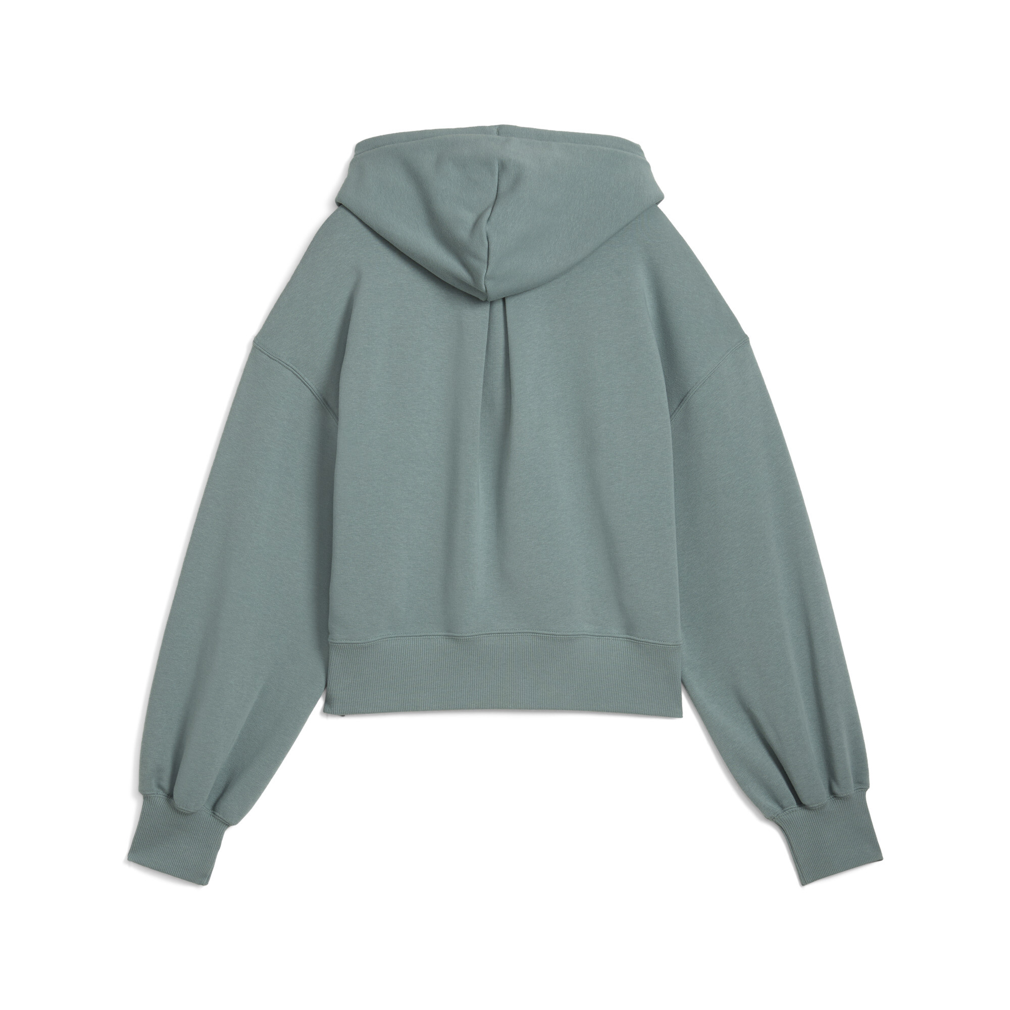 WARDROBE ESS relaxed cropped hoodie voor Dames, Groen, Maat S | PUMA