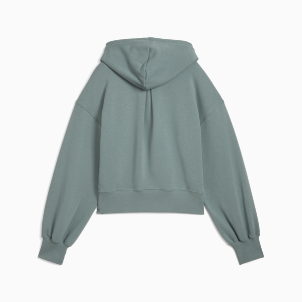 WARDROBE Essentials Relaxed Cropped Hoodie Women, Green Moon, large-ZAF