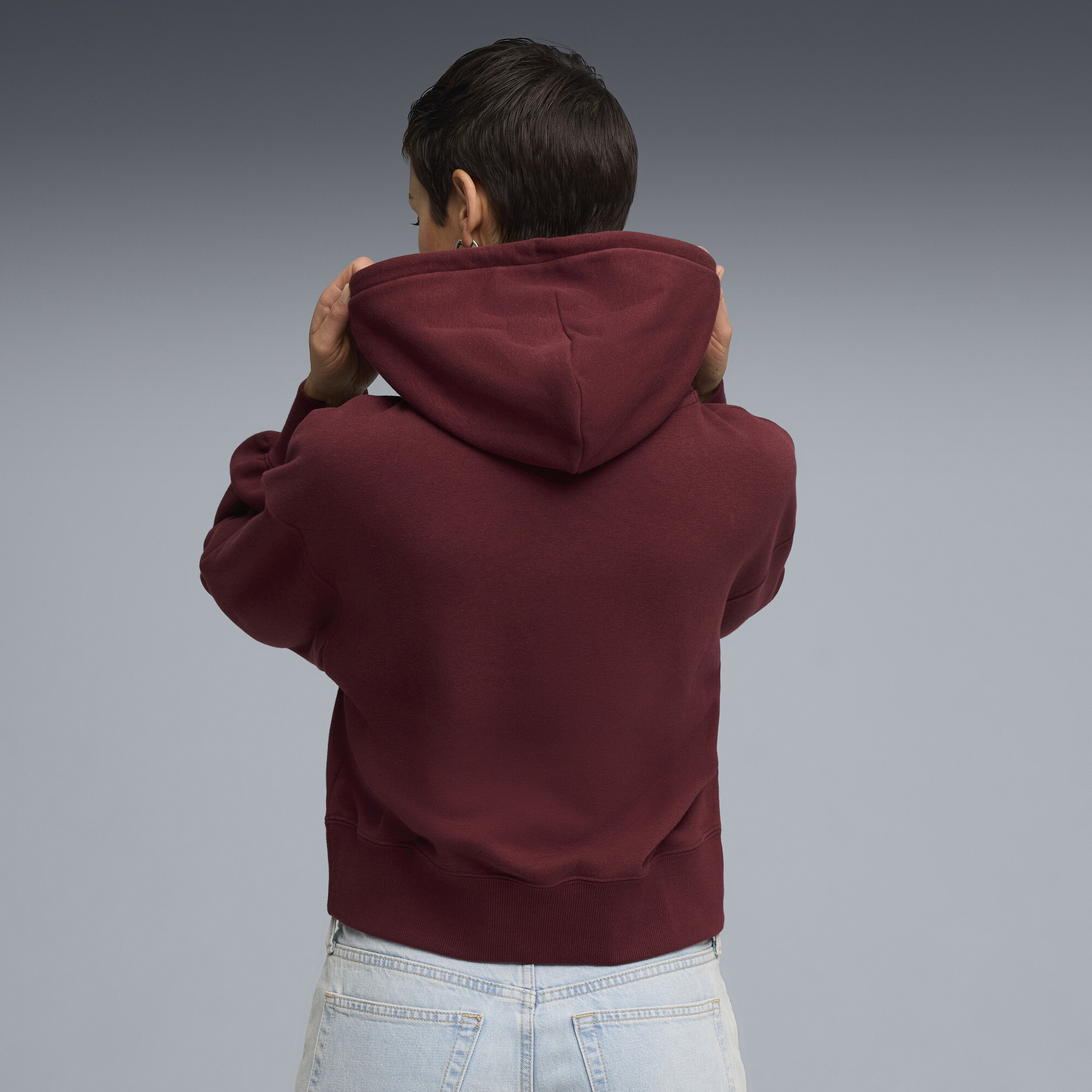 PUMA WARDROBE ESS relaxed cropped hoodie voor Dames, Maat L thumbnail 5