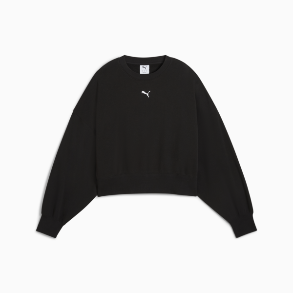 WARDROBE Essentials Oversized Crew Women, PUMA Black, large-ZAF