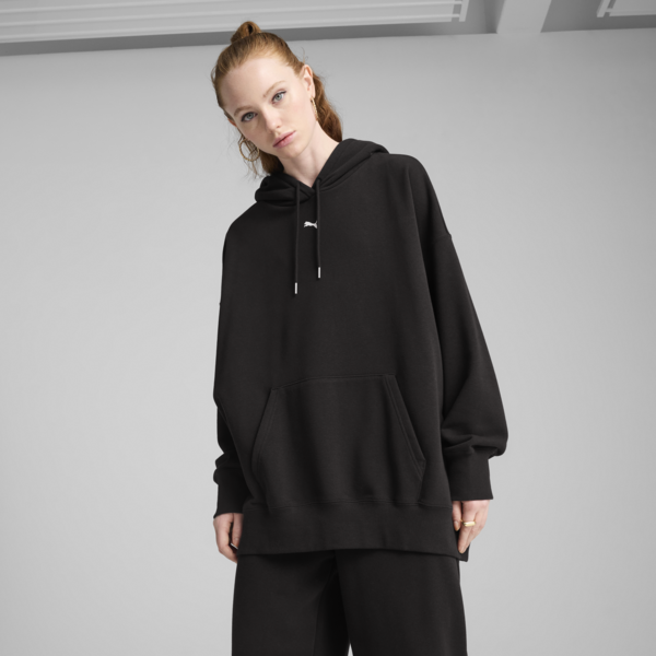 WARDROBE ESS Oversized Hoodie Women, PUMA Black, large-ZAF
