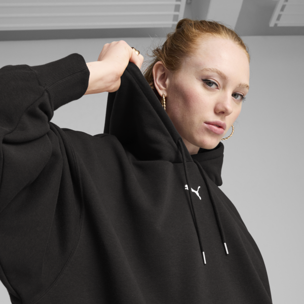 WARDROBE ESS Oversized Hoodie Women, PUMA Black, large-ZAF