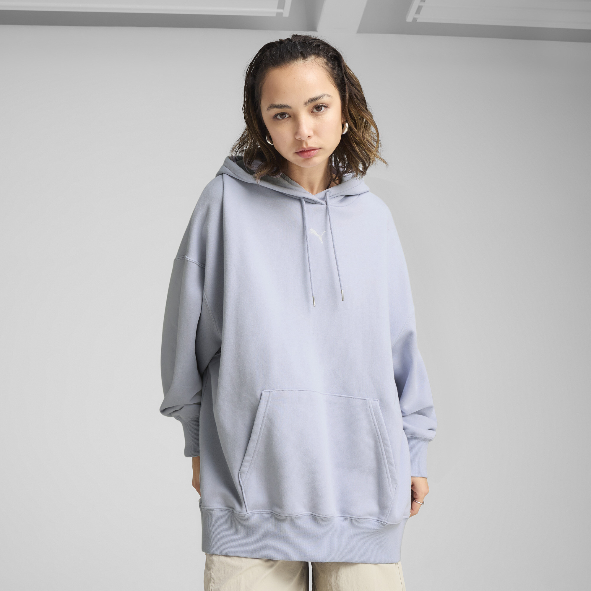 Puma WARDROBE ESS Oversized-Hoodie Damen | Mit Plain | Cool Weather | Größe: L