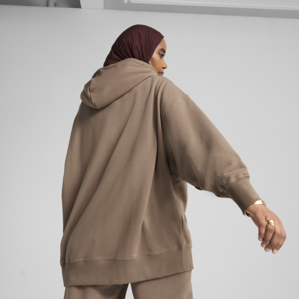 WARDROBE ESS Oversized Hoodie Women, Totally Taupe, large-ZAF
