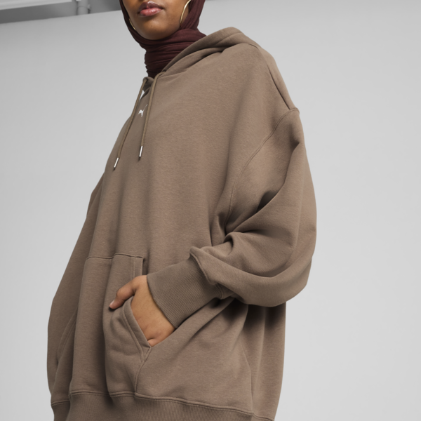 WARDROBE ESS Oversized Hoodie Women, Totally Taupe, large-ZAF