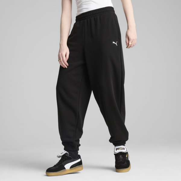 WARDROBE Essentials Relaxed Sweatpants Women, PUMA Black, large-ZAF
