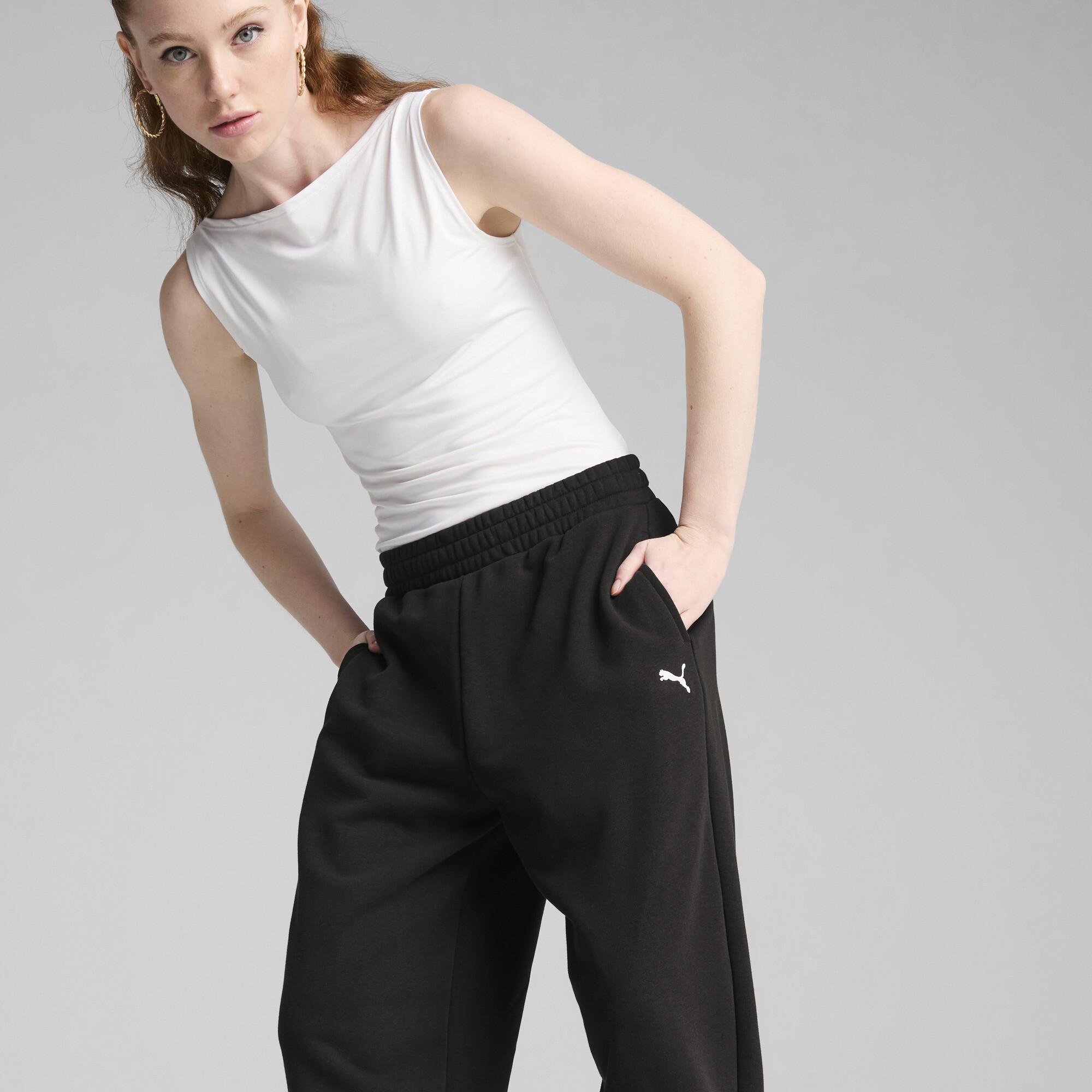 PUMA WARDROBE ESS relaxed joggingbroek voor Dames, Zwart, Maat XXL thumbnail 4