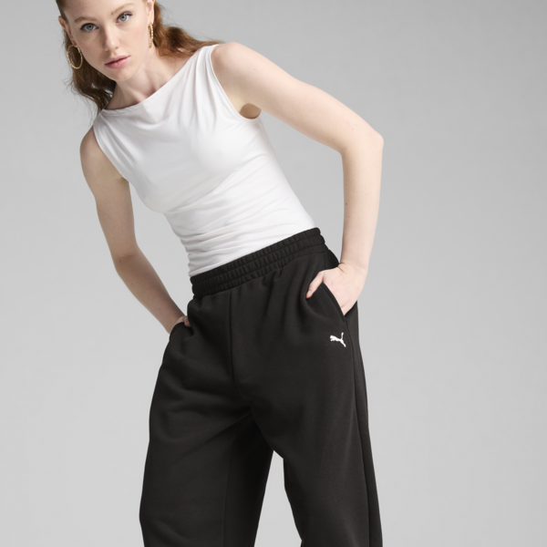 WARDROBE Essentials Relaxed Sweatpants Women, PUMA Black, large-ZAF