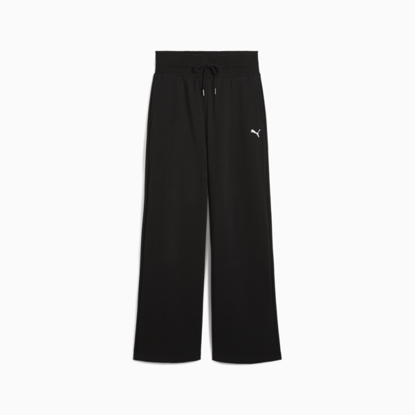 Wardrobe Essentials Relaxed Wide Leg Sweatpants Women, PUMA Black, large-MEX