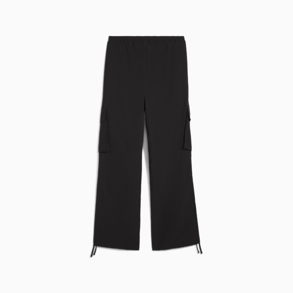 WARDROBE Essentials Relaxed Woven Cargo Pants Women, PUMA Black, large-MEX