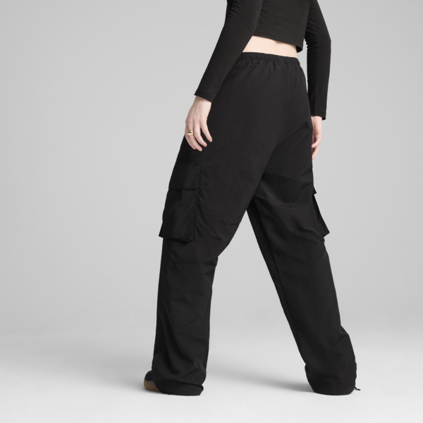 WARDROBE Essentials Relaxed Woven Cargo Pants Women, PUMA Black, large-ZAF