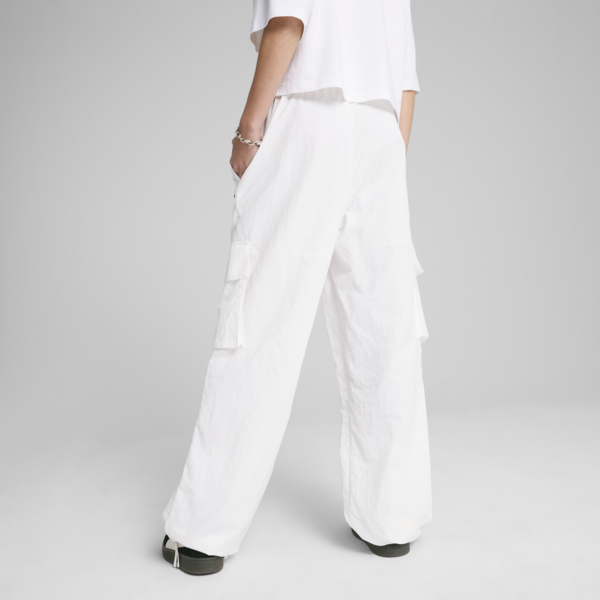 WARDROBE Essentials Relaxed Woven Cargo Pants Women, PUMA White, large-MEX