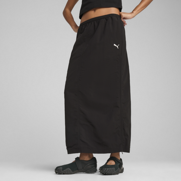 WARDROBE Essentials Woven Maxi Skirt Women, PUMA Black, large-ZAF