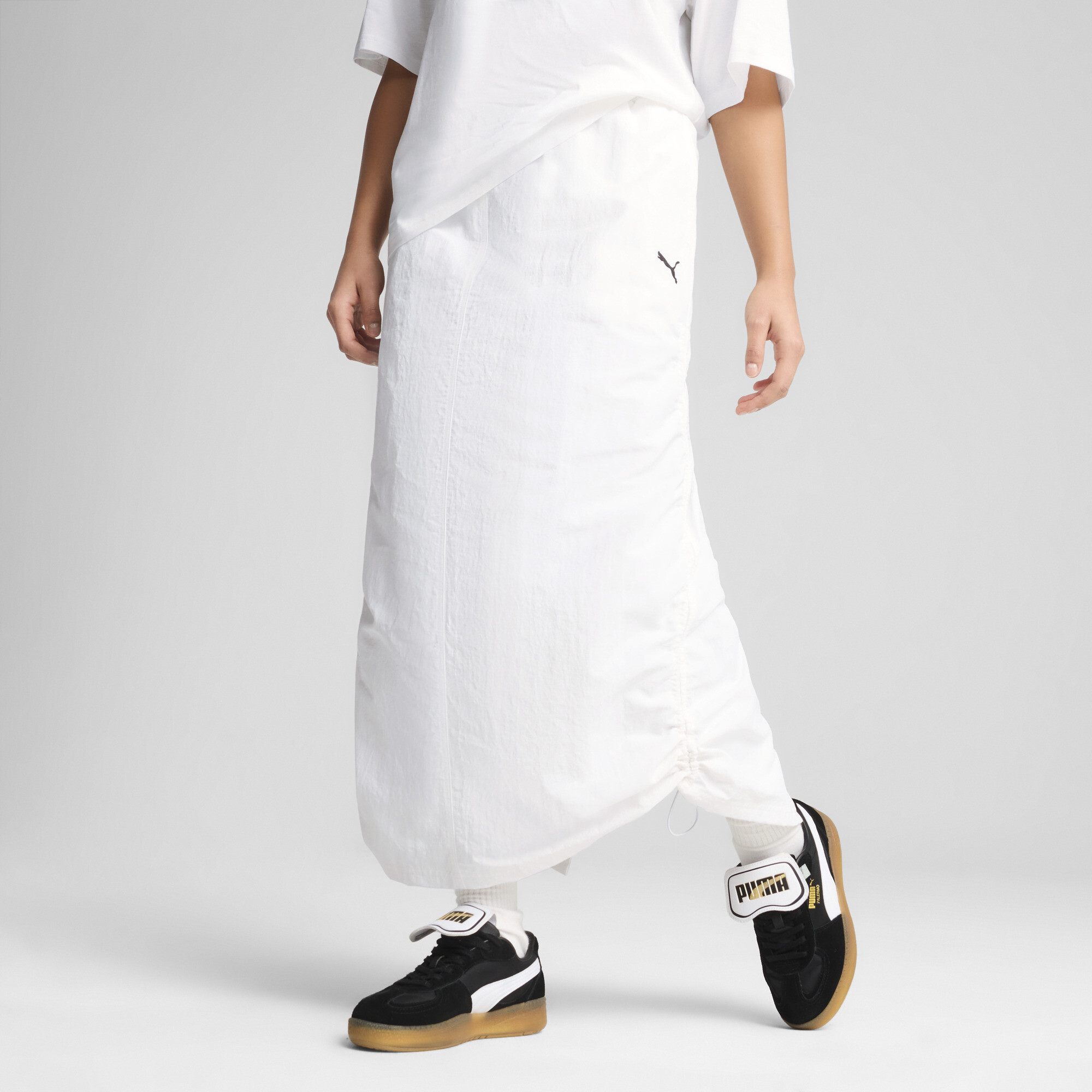 PUMA Wardrobe Essentials Women’s Woven Maxi Skirt in White, Size XL